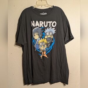 Naruto Black Graphic T-Shirt Size 2xl Pre-owned